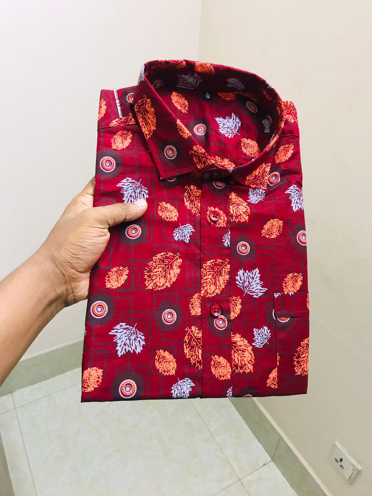 Half sleeve Arong fabric shirt for men