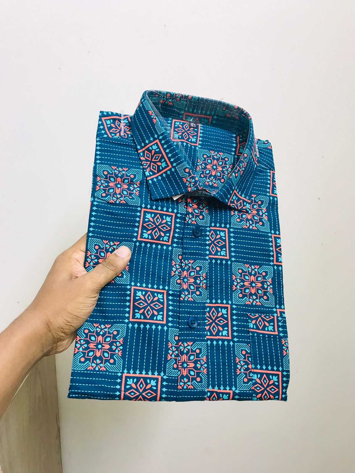 Half sleeve Arong fabric shirt for men