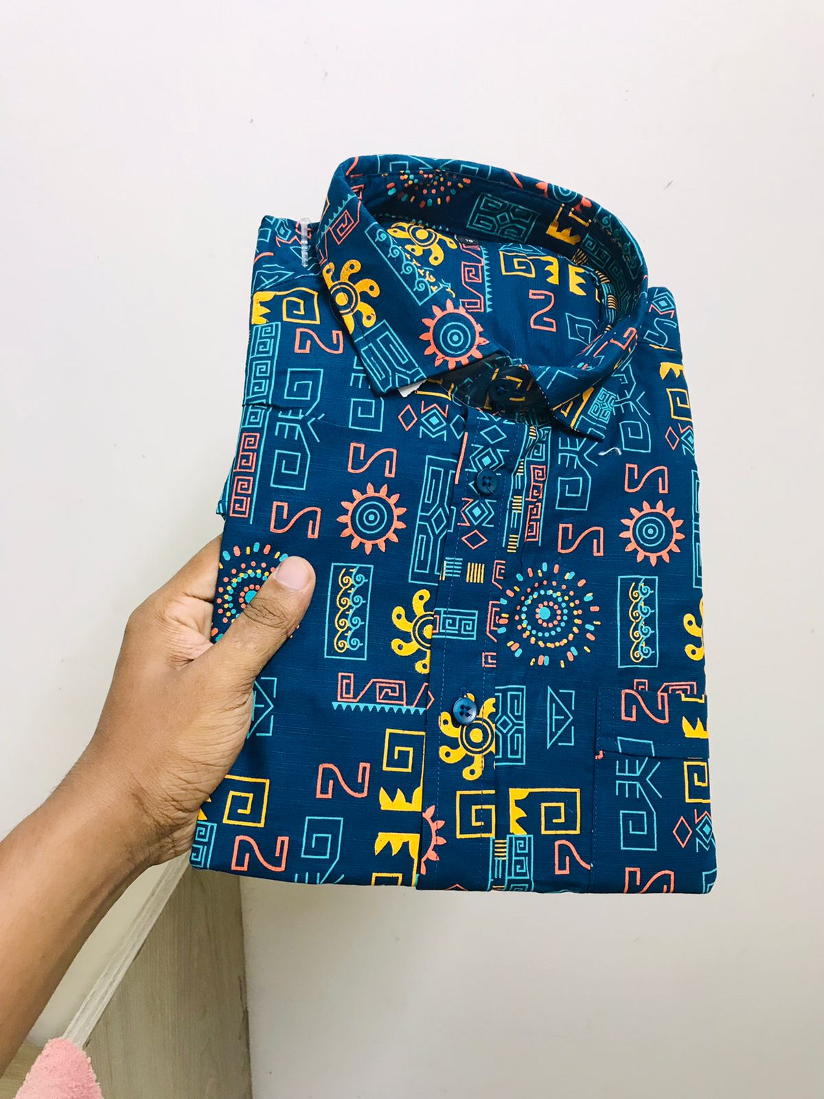 Half sleeve Arong fabric shirt for men