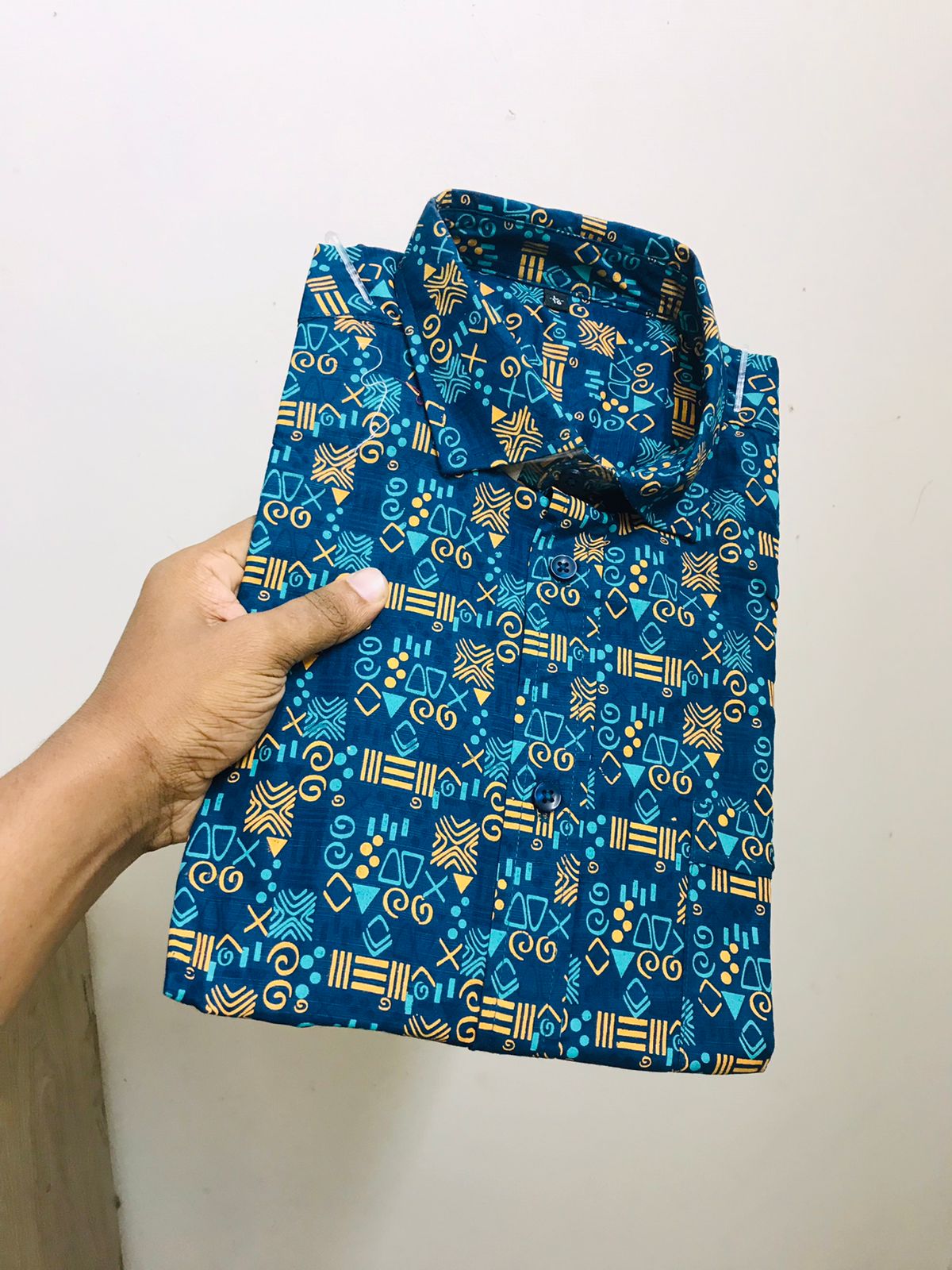 Half sleeve Arong fabric shirt for men