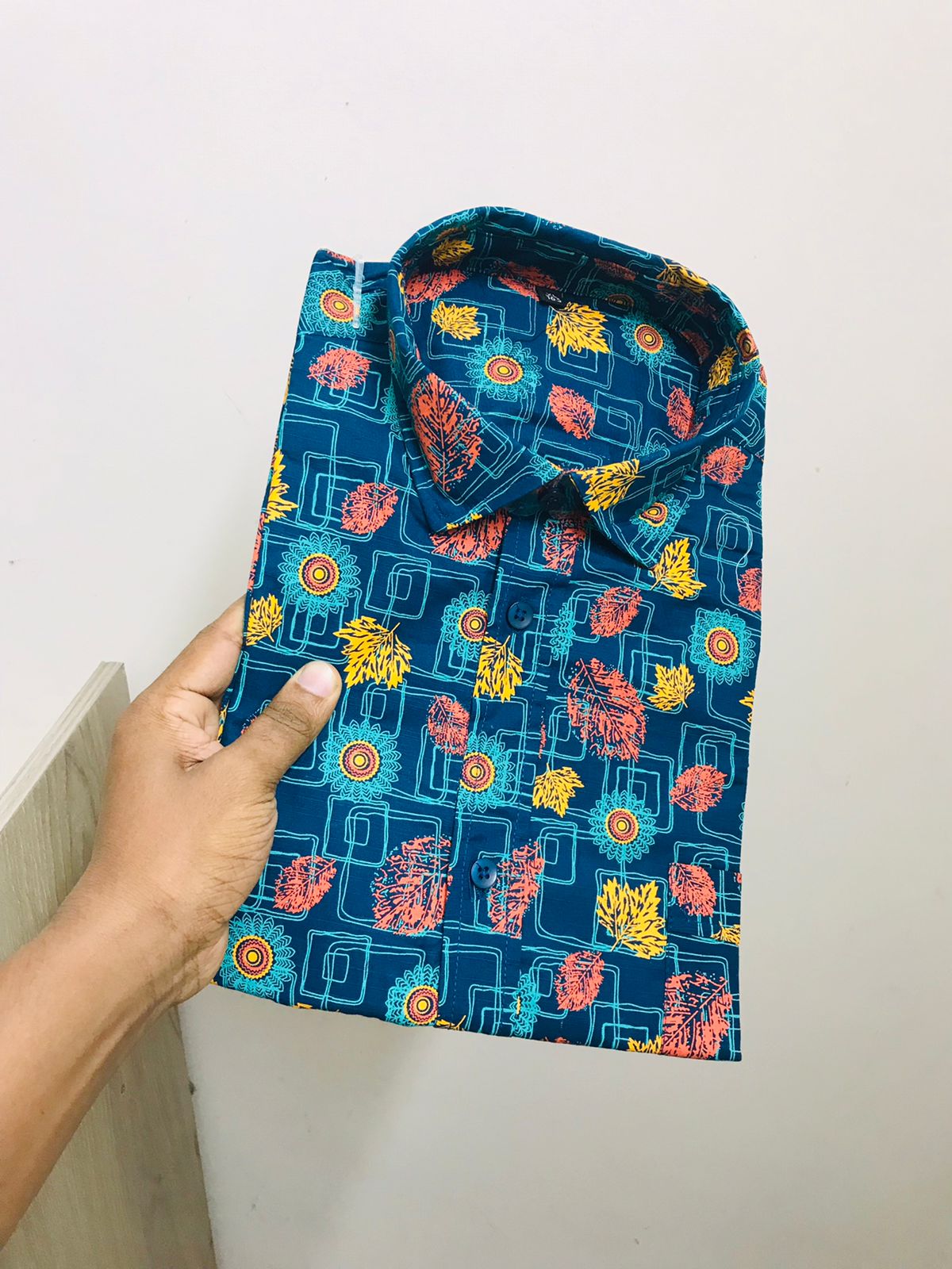 Half sleeve Arong fabric shirt for men