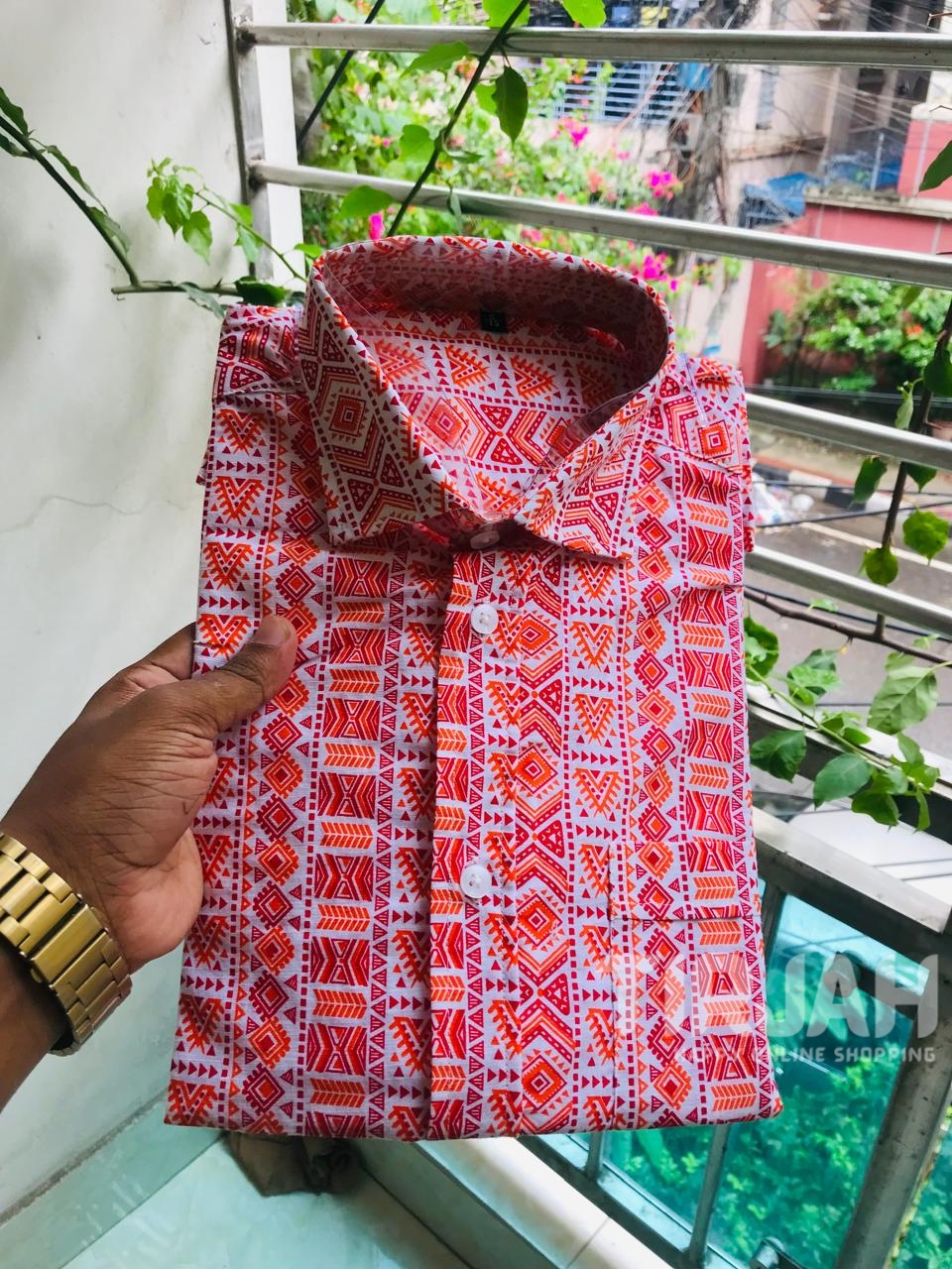 Half sleeve Arong fabric shirt for men