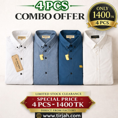 Premium Quality (4 pcs) Solid Colour LS Shirt