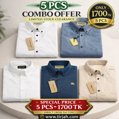 Premium Quality (5 pcs) Solid Colour LS Shirt