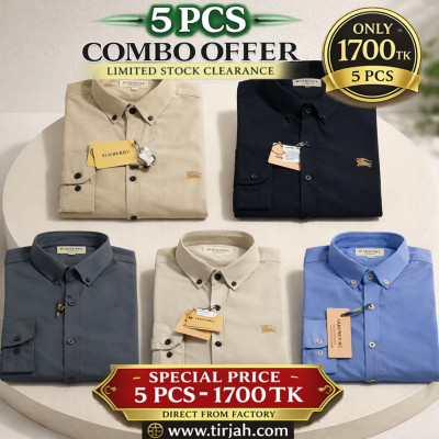 Premium Quality (5 pcs) Solid Colour LS Shirt