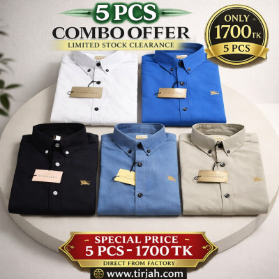 Premium Quality (5 pcs) Solid Colour LS Shirt