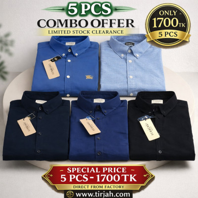 Premium Quality (5 pcs) Solid Colour LS Shirt