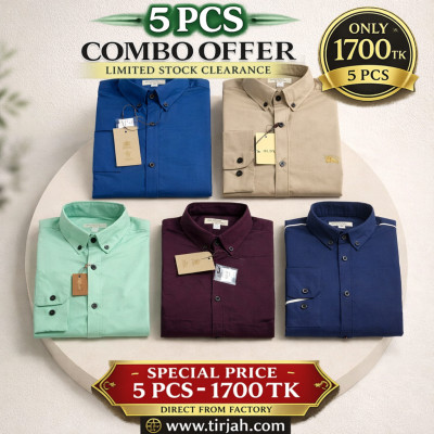 Premium Quality (5 pcs) Solid Colour LS Shirt