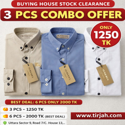 Premium Quality (3 pcs) Solid Colour LS Shirt