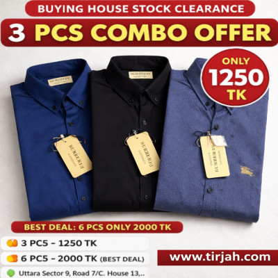 Premium Quality (3 pcs) Solid Colour LS Shirt