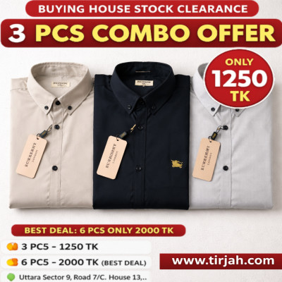 Premium Quality (3 pcs) Solid Colour LS Shirt