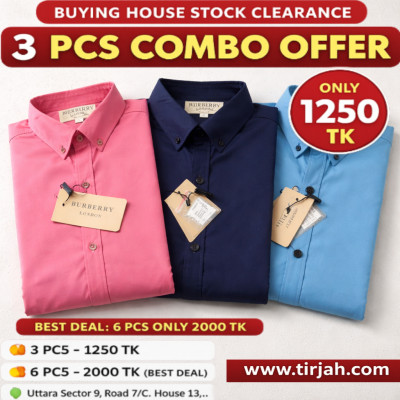 Premium Quality (3 pcs) Solid Colour LS Shirt