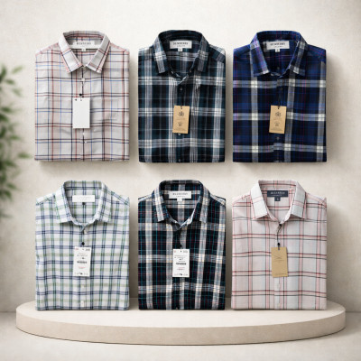 Premium Quality (6 pcs) Check LS Shirt