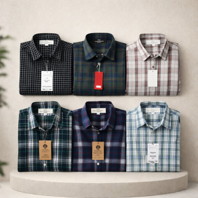 Premium Quality (6 pcs) Check LS Shirt