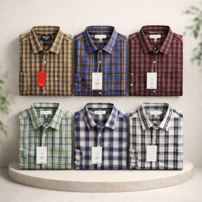 Premium Quality (6 pcs) Check LS Shirt