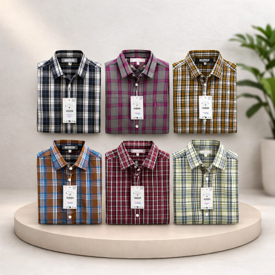 Premium Quality (6 pcs) Check LS Shirt