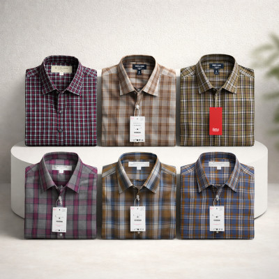 Premium Quality (6 pcs) Check LS Shirt