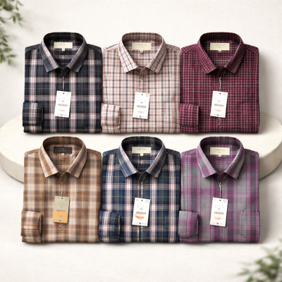 Premium Quality (6 pcs) Check LS Shirt