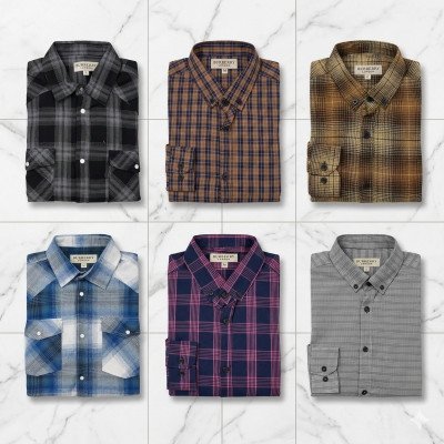 Premium Quality (6 pcs) Check Long Sleeve Shirt