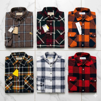 Premium Quality (6 pcs) Check Long Sleeve Shirt