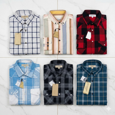 Premium Quality (6 pcs) Check Long Sleeve Shirt