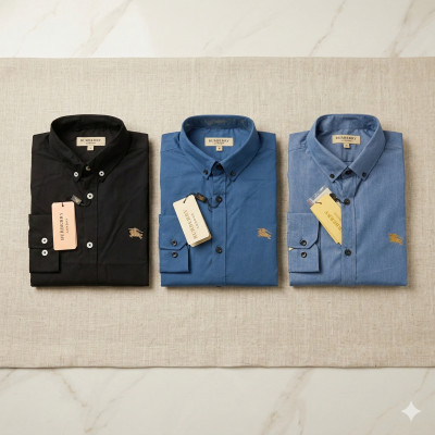 Premium Quality (3 pcs) Solid Colour Long Sleeve Shirt