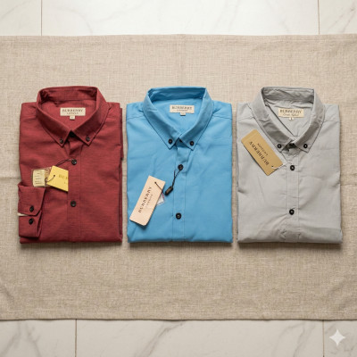 Premium Quality (3 pcs) Solid Colour Long Sleeve Shirt