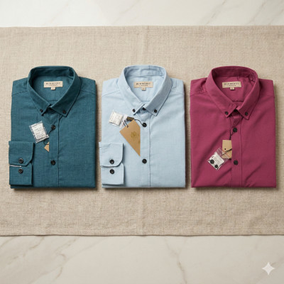 Premium Quality (3 pcs) Solid Colour Long Sleeve Shirt