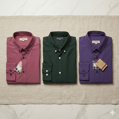 Premium Quality (3 pcs) Solid Colour Long Sleeve Shirt