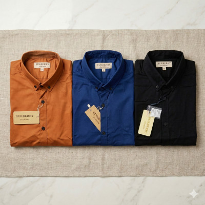 Premium Quality (3 pcs) Solid Colour Long Sleeve Shirt