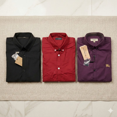 Premium Quality (3 pcs) Solid Colour Long Sleeve Shirt