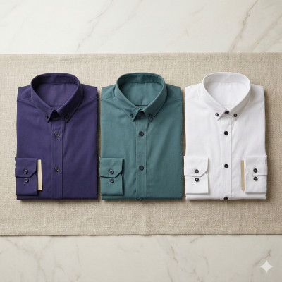 Premium Quality (3 pcs) Solid Colour Long Sleeve Shirt