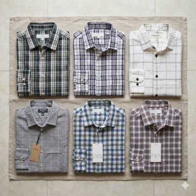 Premium Quality (6 pcs) Check Long Sleeve Shirt