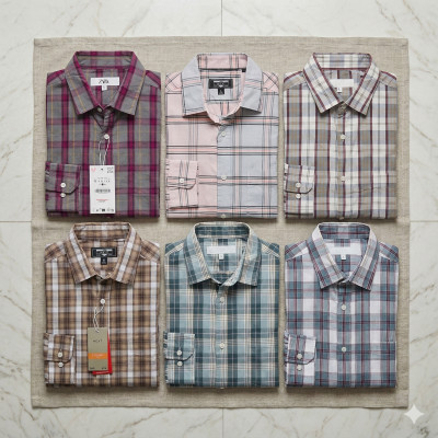 Premium Quality (6 pcs) Check Long Sleeve Shirt