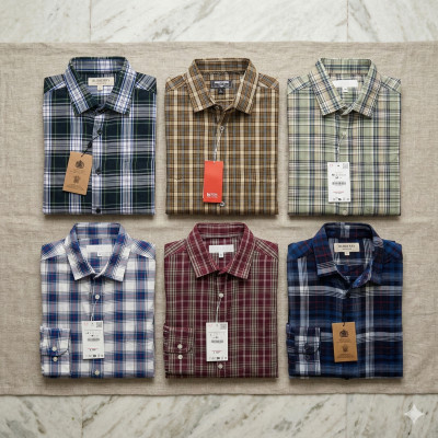 Premium Quality (6 pcs) Check Long Sleeve Shirt