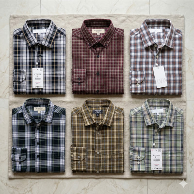 Premium Quality (6 pcs) Check Long Sleeve Shirt