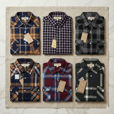 Premium Quality (6 pcs) Check Long Sleeve Shirt
