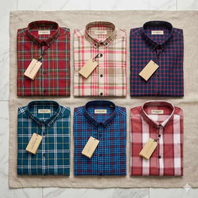 Premium Quality (6 pcs) Check Long Sleeve Shirt