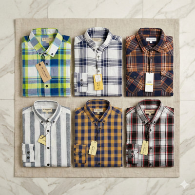 Premium Quality (6 pcs) Check Long Sleeve Shirt