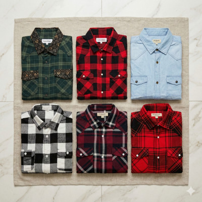 Premium Quality (6 pcs) Check Long Sleeve Shirt