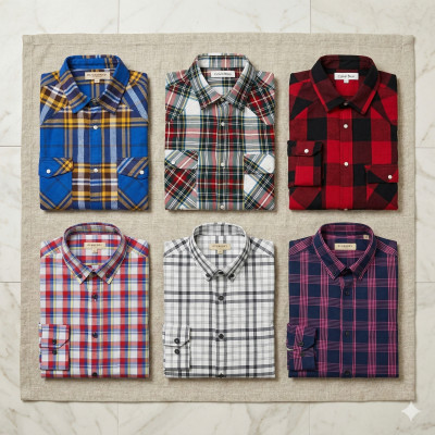 Premium Quality (6 pcs) Check Long Sleeve Shirt