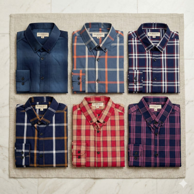 Premium Quality (6 pcs) Check Long Sleeve Shirt