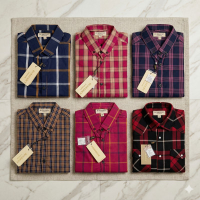 Premium Quality (6 pcs) Check Long Sleeve Shirt
