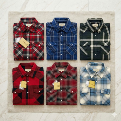 Premium Quality (6 pcs) Check Long Sleeve Shirt