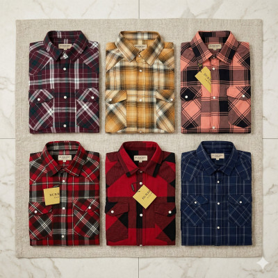 Premium Quality (6 pcs) Check Long Sleeve Shirt