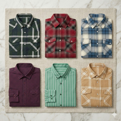 Premium Quality (6 pcs) Check Long Sleeve Shirt