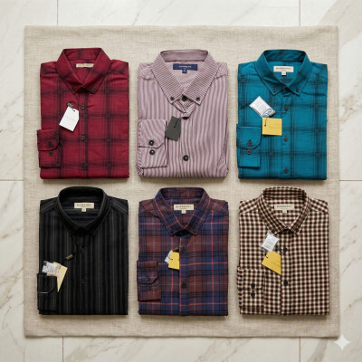 Premium Quality (6 pcs) Check Long Sleeve Shirt