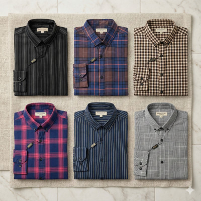 Premium Quality (6 pcs) Check Long Sleeve Shirt