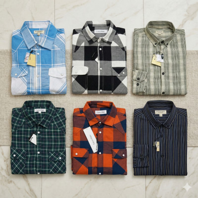 Premium Quality (6 pcs) Check Long Sleeve Shirt