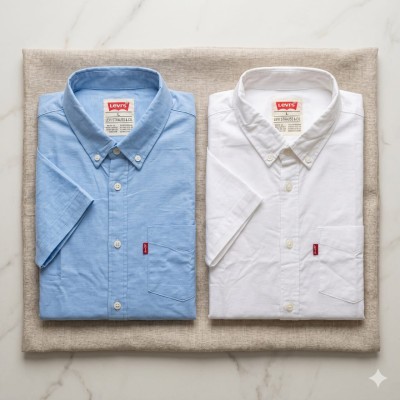 Premium Oxford Cotton Shirts for Men – Export Quality 2 PCS Combo